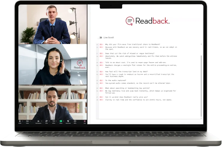 Readback Viewer on Laptop
